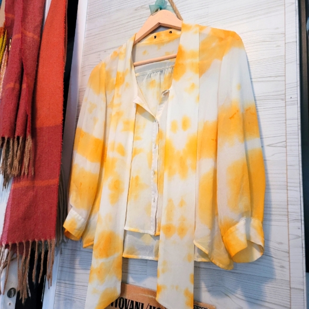 Hand dyed silky French girl blouse